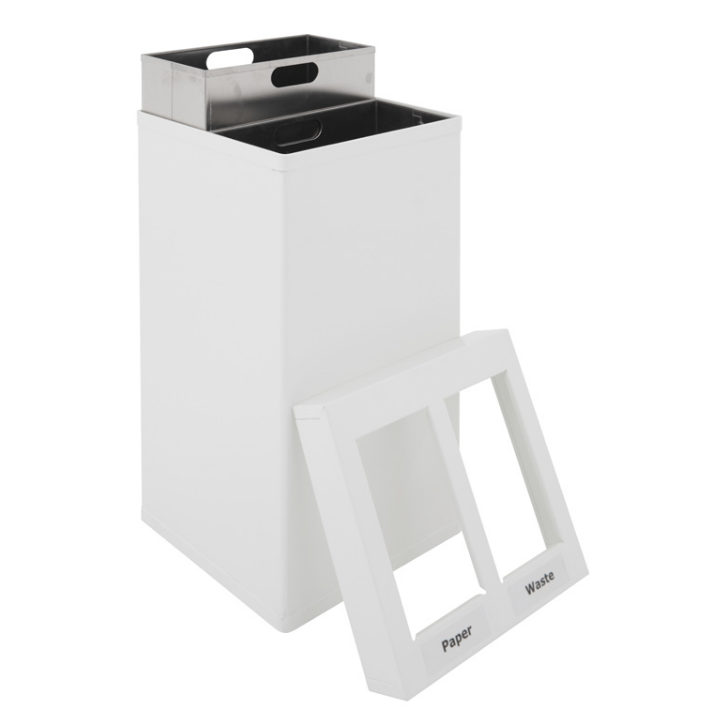 Carro-Mix, afvalbak, 2x25 liter, wit, VB 650033 - 1