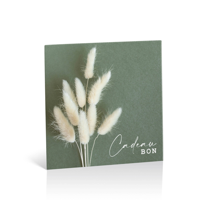 Cadeaubon, dessin green-dry flowers, 12,5x12,5cm (10 st) - 0