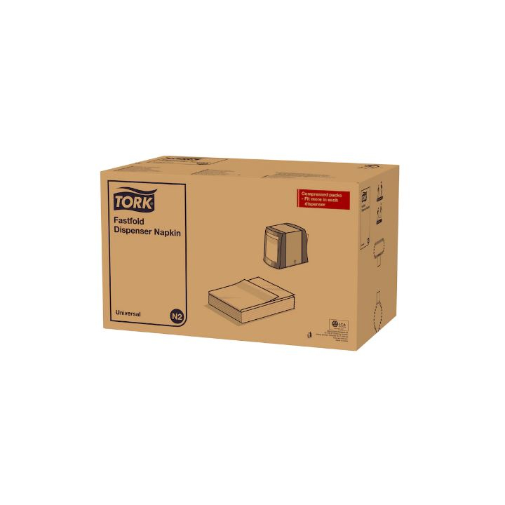 Tork Fastfold Universal, servet, 24x30 cm, 1-laags, N2, wit, 10933 (10800 stuks) | OP=OP AANBIEDING - 1