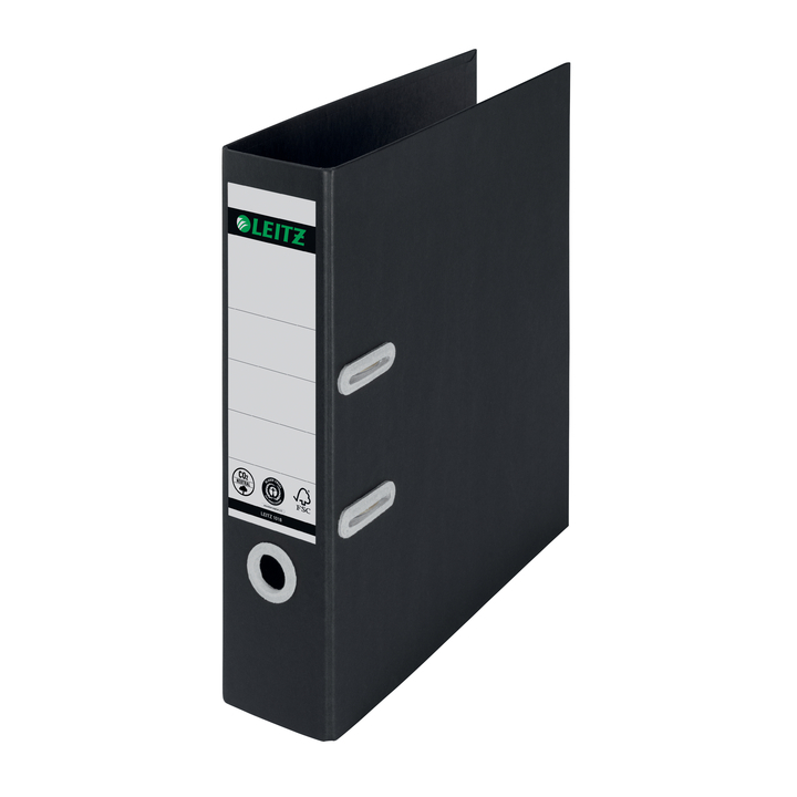 Ordner leitz recycle a4 80mm karton zwart(10180095) - 0
