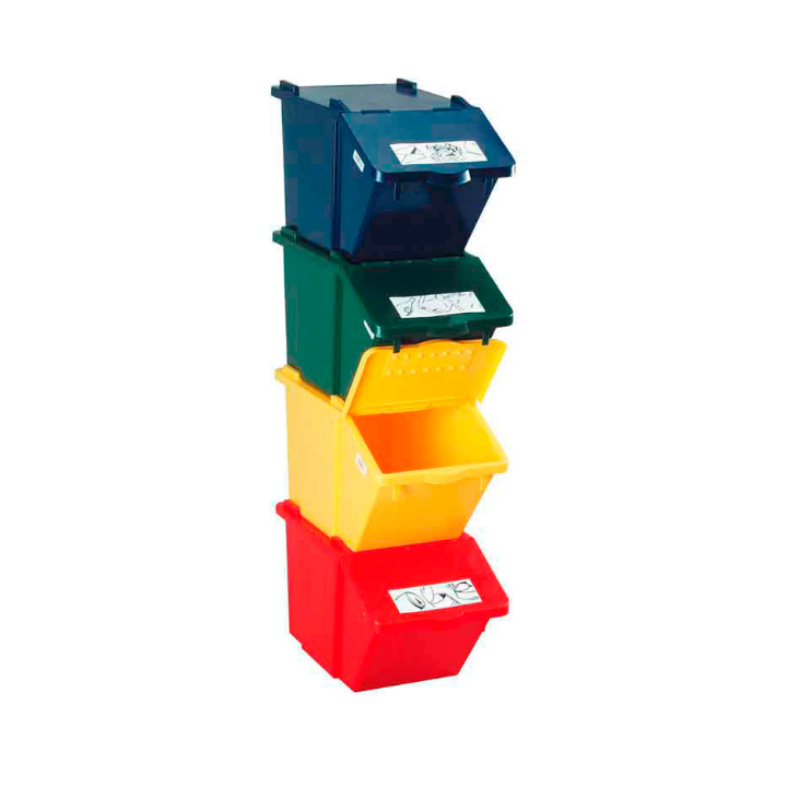 Recyclingbox, kunststof stapelbak, 45 liter, groen,VB 206800 - 1