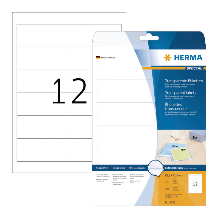 Etiket herma superprint 4682 96.5x42.3mm 300st - 0