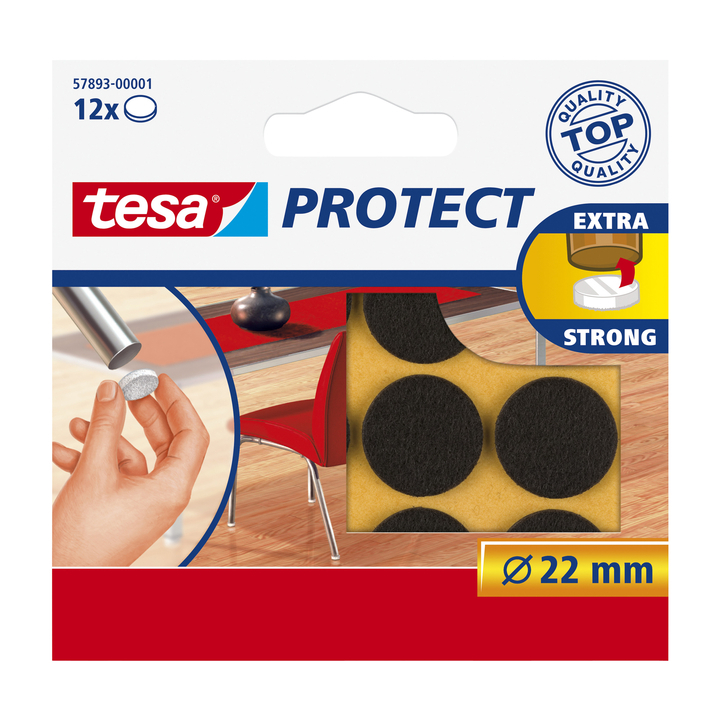 Antikrasviltjes tesa 57893 22mm rond bruin(57893-00001-01) - 0