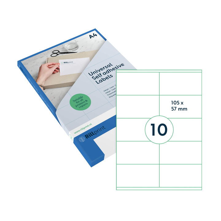 Etiket rillprint 105x57mm mat transparant 250st(83249) - 0