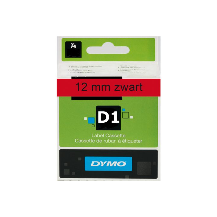 Lettertape dymo 45017 1000 12mmx7m rood/zwart - 2