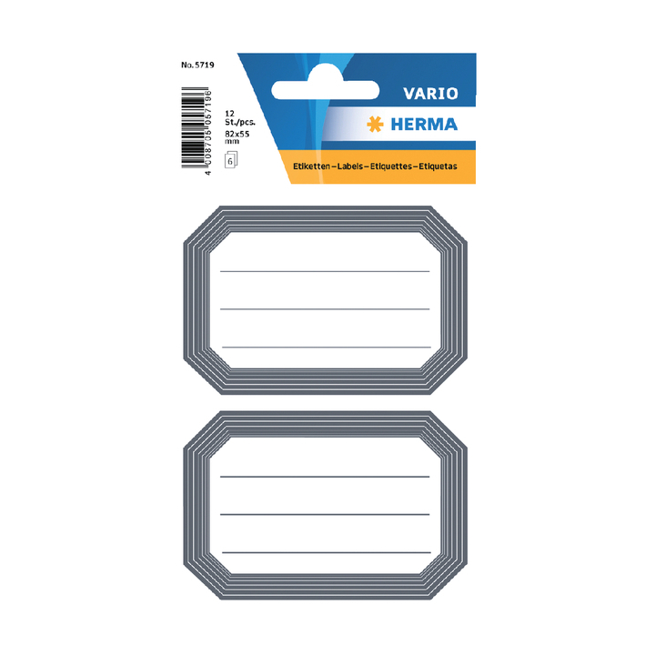 Etiket herma 5719 boek 82x55mm grijze rand lijn - 0