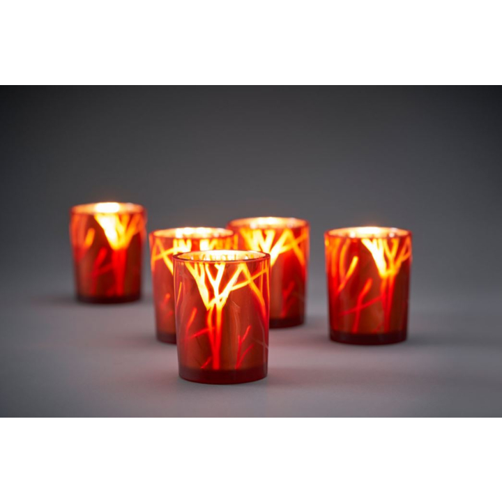 Duni | LED Lamphouder | 100x80mm | Kandelaar Shimmer Rust | 188175 (6 stuks) - 1