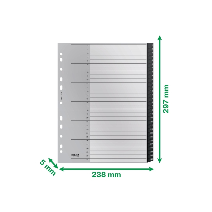 Tabblad leitz recycle a4 1-31 extra breed pp(12180000) - 2