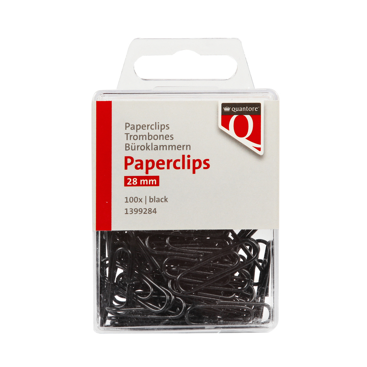 Paperclip quantore 28mm zwart 100 stuks(1399284) - 0