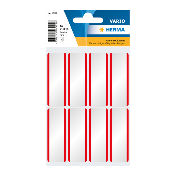 Etiket herma 1902 54x19mm wit rood 16st zijde - 0