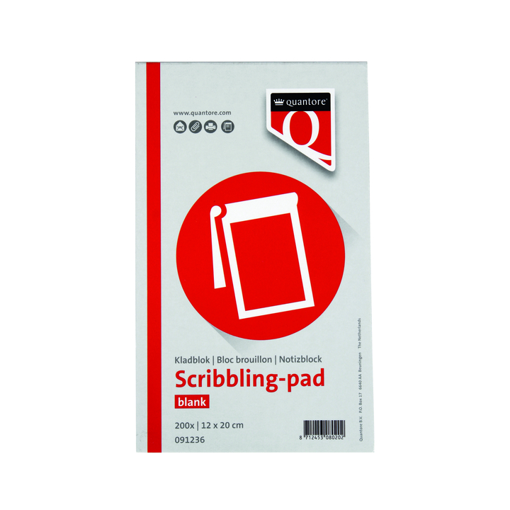 Kladblok quantore 12x20cm 45gr 200vel(091236) - 0