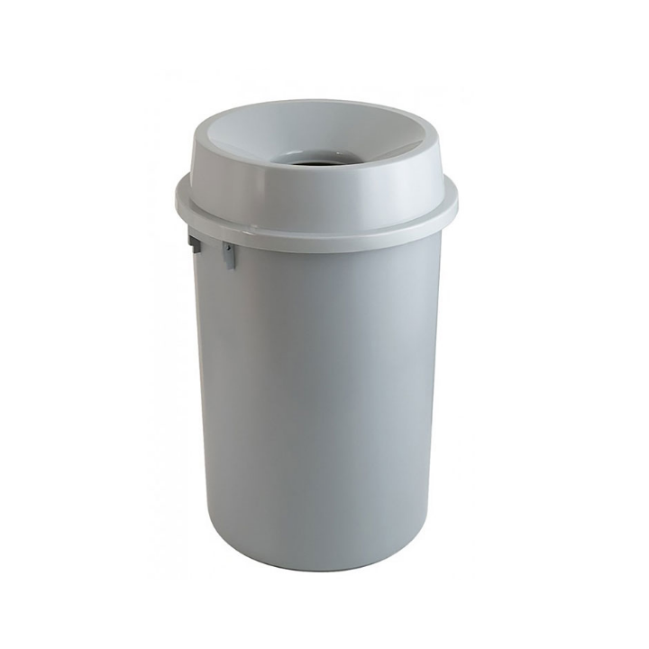 Kunststof afvalbak met open top, 90 liter, grijs, VB 200990 - 0