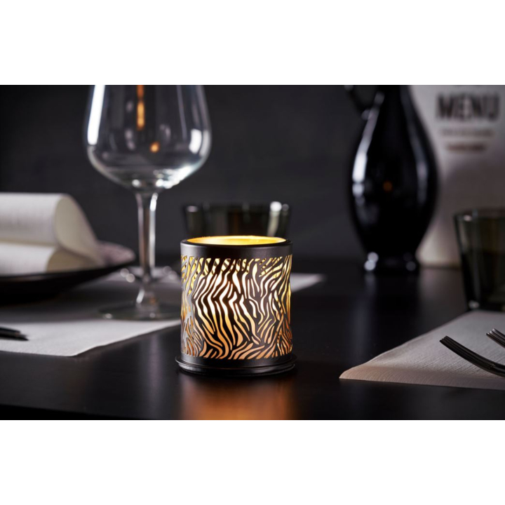 Duni | LED Lamphouder | 75x75mm | Kandelaar Safari Zebra Black | 188177 (8 stuks) - 1