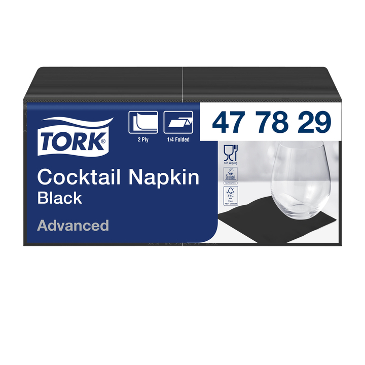 Cocktailservet tork advanced 2laags 200 vel zwart(477829) - 0