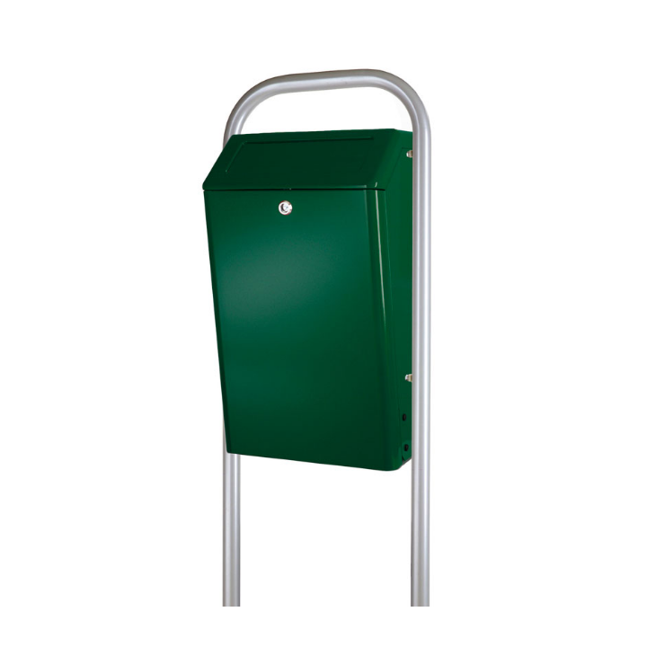 Buitenafvalbak met klep, 50 liter, groen, VB 888001 - 0
