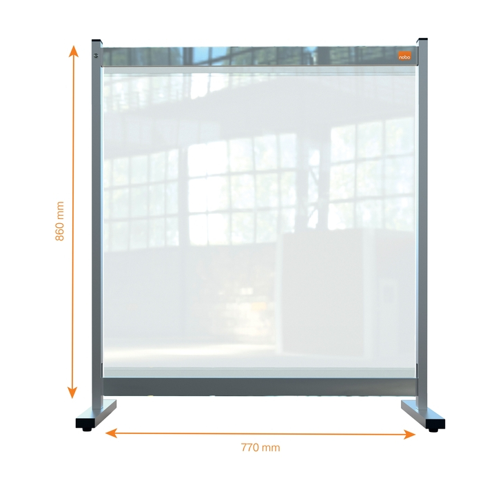 Bureauscherm nobo doorzichtig pvc 770x860mm(1915547) - 1
