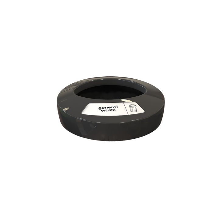 Deksel voor afvalstroom general waste, zwart, VB 719303 - 0