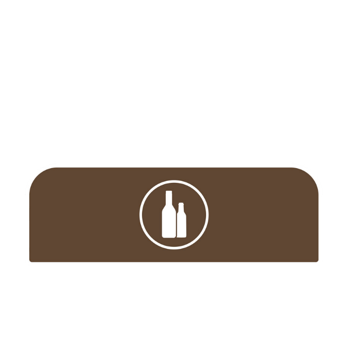 Communicatiepaneel voor Rubbermaid Configure 87 liter, bruin, VB 501500 | glas Nederlands - 0