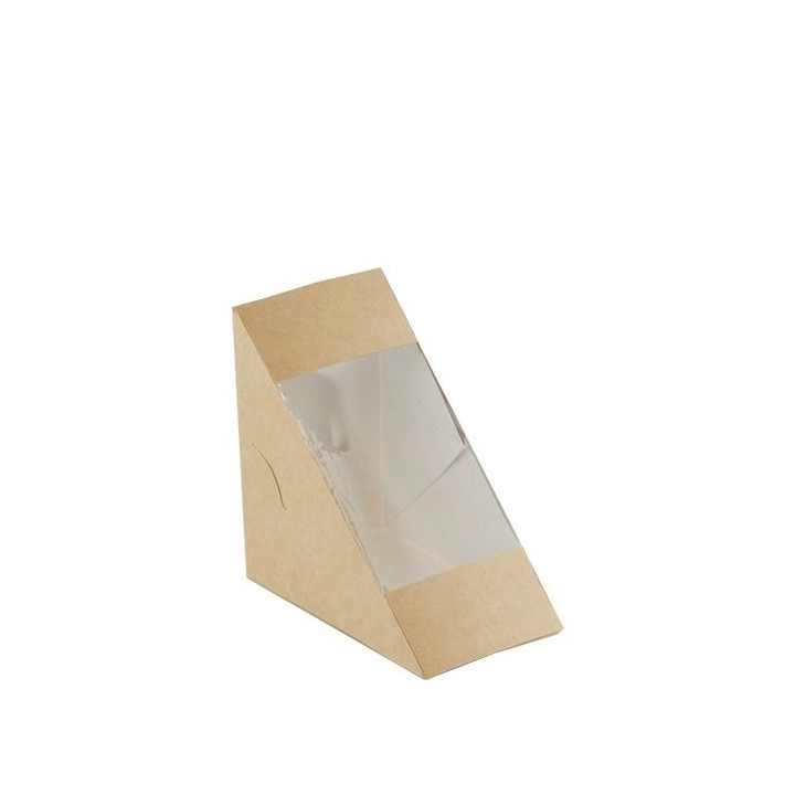 Sandwichbox, kraft-PLA, 123x123x72mm (500 stuks) - 1