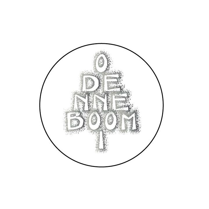 Etiketten "O denneboom" wit/zilver 30mm Rol/500st - 0