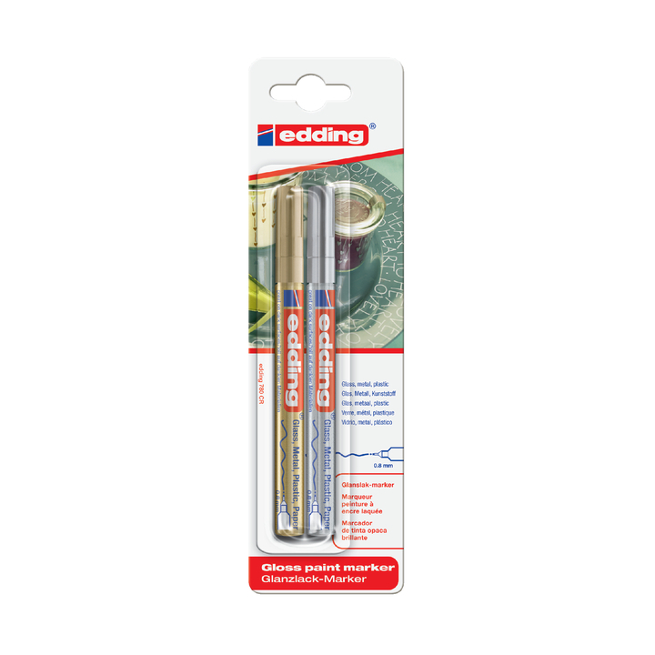 Viltstift edding 780 lak perm rond 0.8mm gd/zi - 0