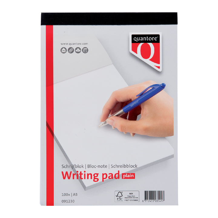 Schrijfblok quantore a5 netto blanco 60gram - 0