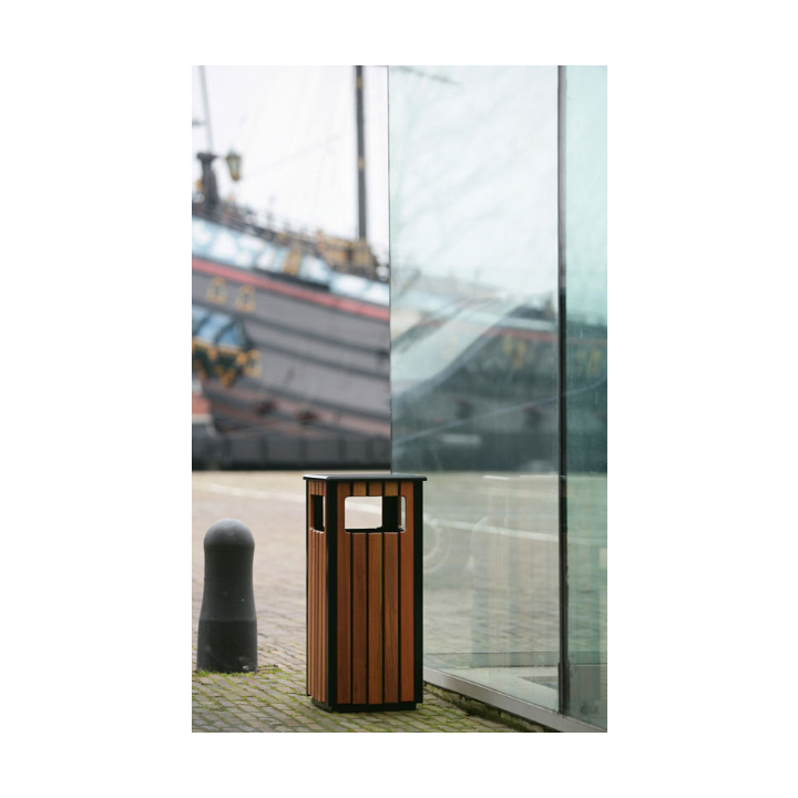 Buitenafvalbak, 36 liter, houtlook/zwart, VB 789494 - 1