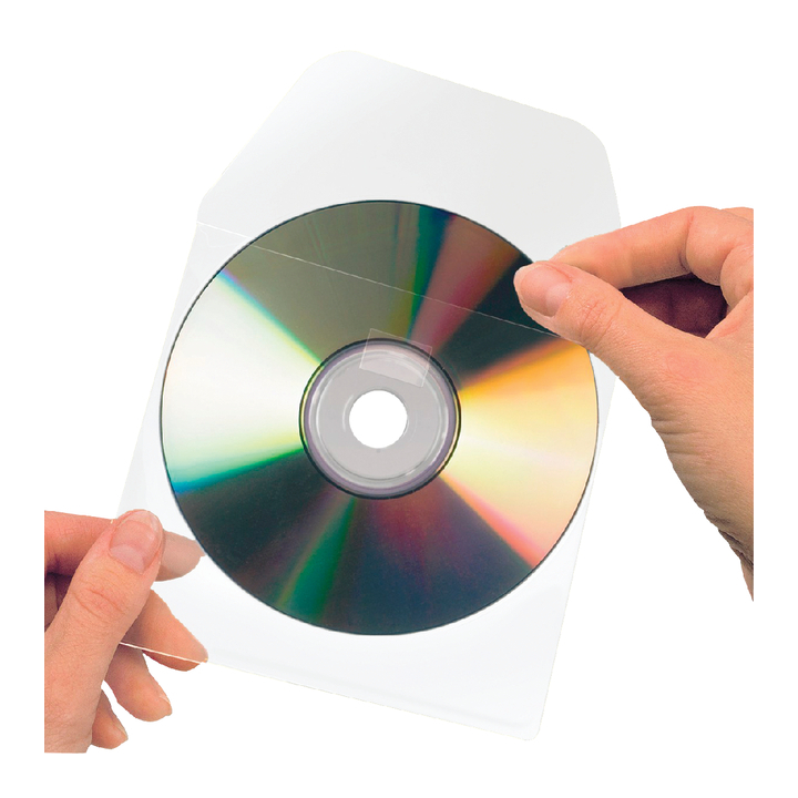 3L Office, cd/dvd hoes met klep, 127x127mm, transparant (10) - 0