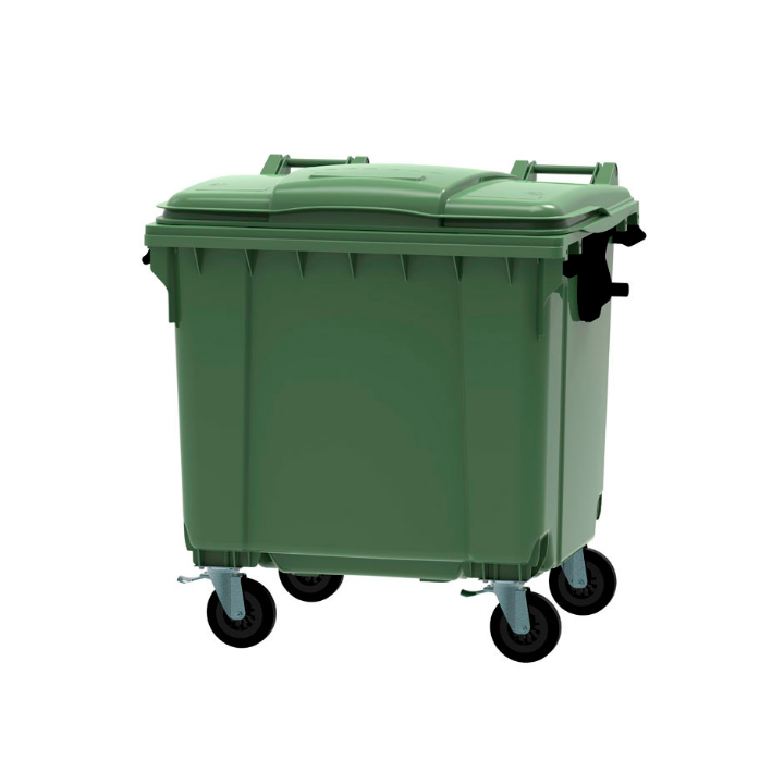 Afvalcontainer, 1100 liter, groen, VB 719068 - 0