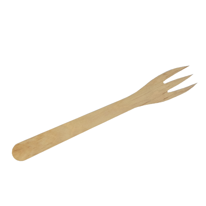 Snackvork, hout, 3-tand, 165mm (1000 stuks) - 0