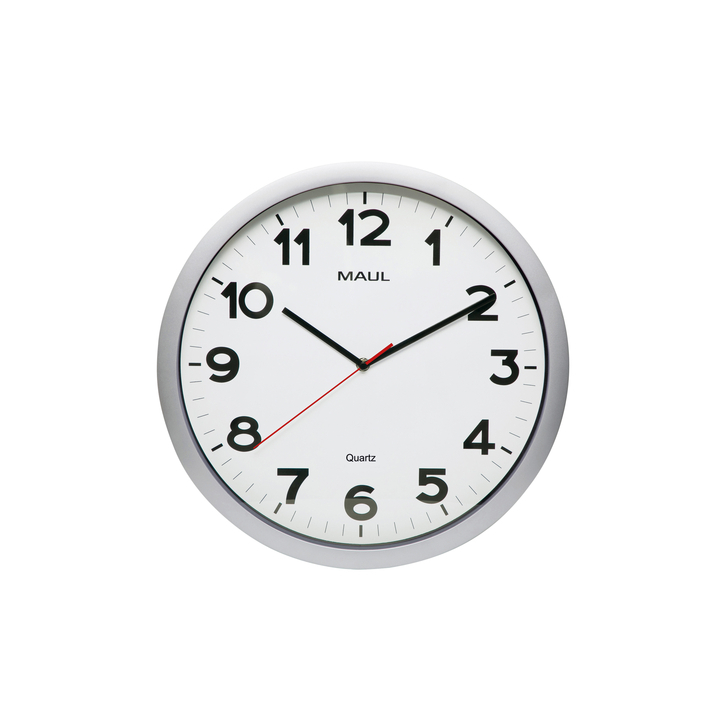 Wandklok maul step quartz ø40x5cm kunstst zil/wit(9054195) - 0