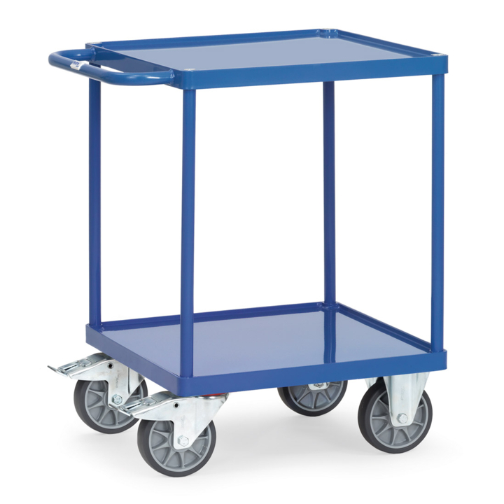 Stalen tafelwagen met rand, 600x600mm Draagverm. 500kg - 0