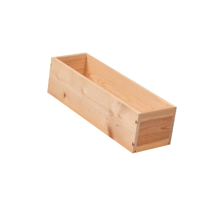1-Fles Houten Kistje 88x335x98 mm zonder deksel - 0