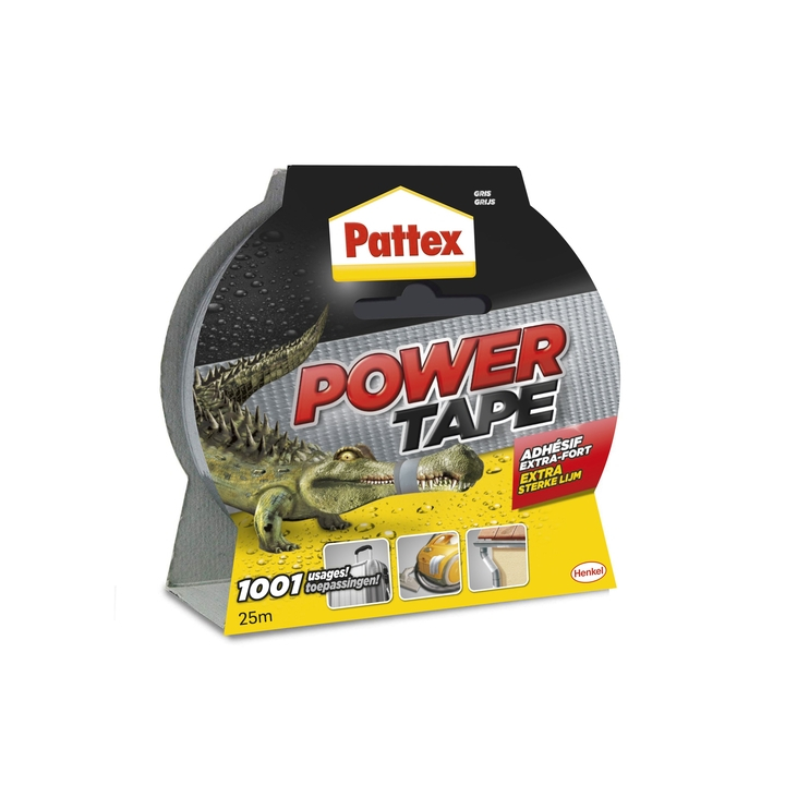 Plakband pattex power tape 50mmx25m grijs - 0