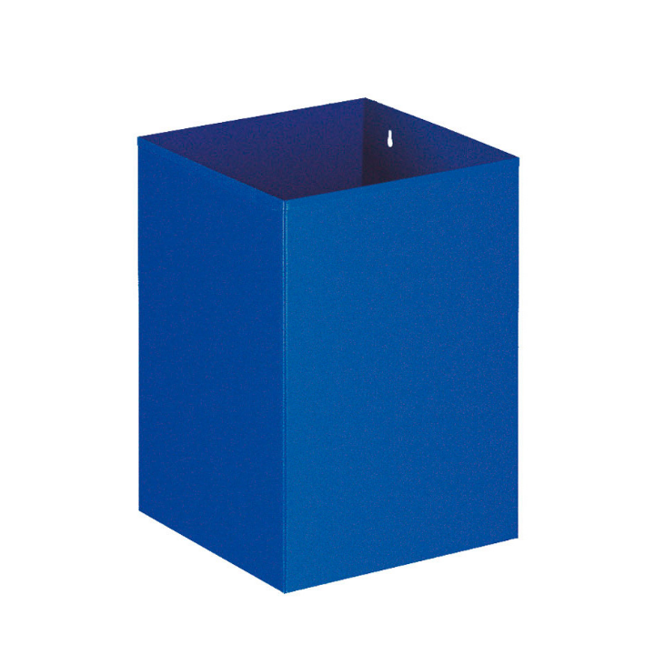 Metalen papierbak, vierkant, 21 liter, blauw, VB 110200 - 0