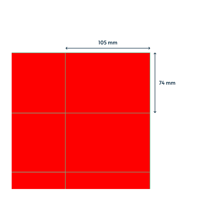 Etiket rillprint 105x74mm fluorrood 800 etiketten(b84220) - 1