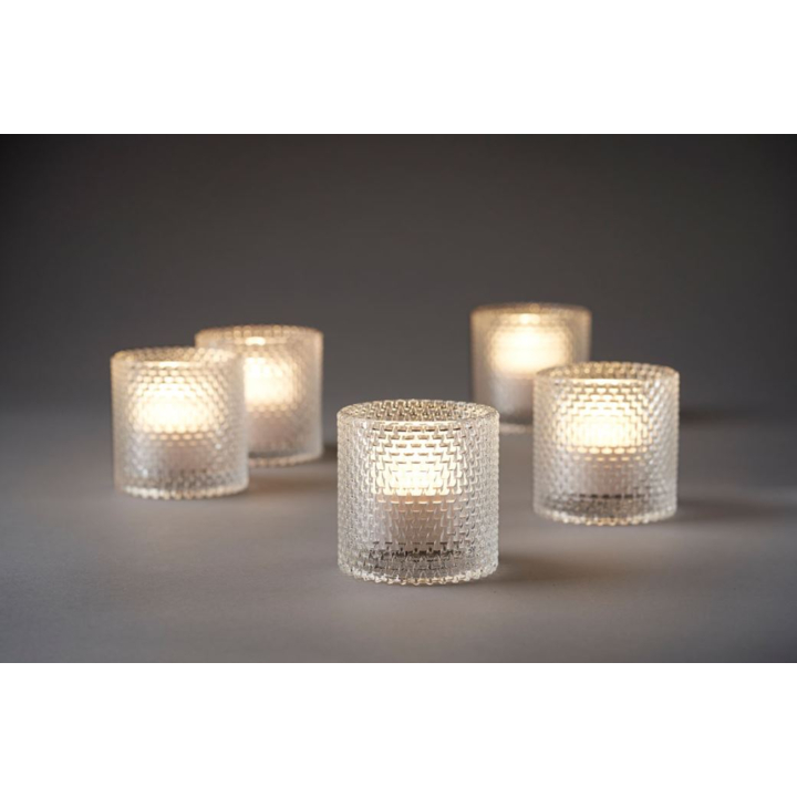 Duni | LED Lamphouder | 80x80mm | Kandelaar Calm Clear | 191464 (6 stuks) - 1