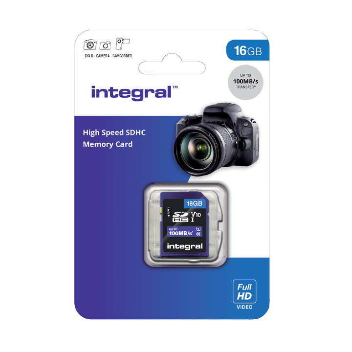 Geheugenkaart integral sdhc v10 16gb(insdh16g-100v10) - 1