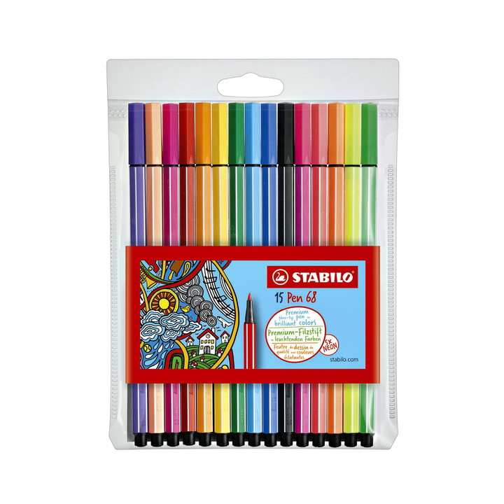 Viltstift stabilo 68 10+5 neon(6815-2) - 0