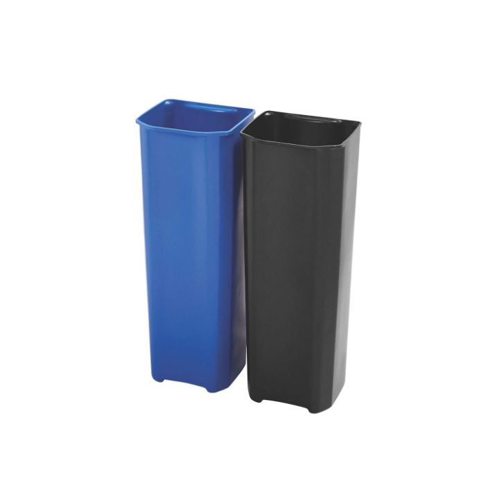 Rubbermaid, afvalbak, 2x25 liter, zwart/blauw, VB 225013 - 0