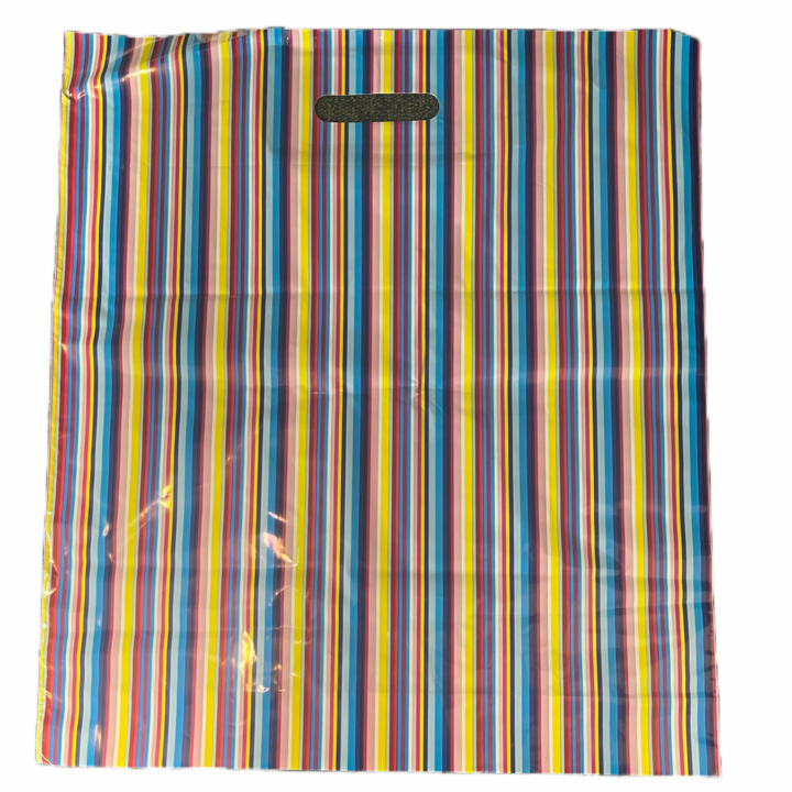 Poly Draagtas 45x50+2x5 cm Bonte Strepen Ds 500stuks - 0