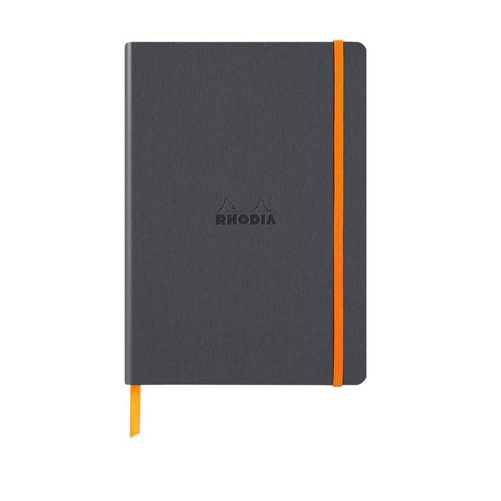 Notitieboek rhodia a5 lijn 80 vel 90gr titanium(117385c) - 0