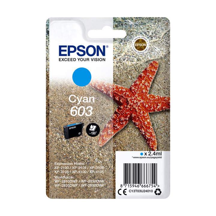 Inkcartridge epson 603 t03u2 blauw(c13t03u24010) - 0