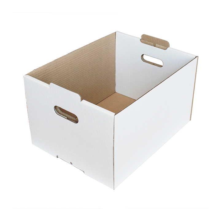 Kartonnen tray, 350X275X210mm, BE golf, wit, met handgrepen - 0