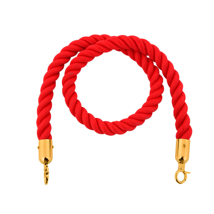 Afzetkoord van henneptouw, rood/messing, VB 964130 - 0