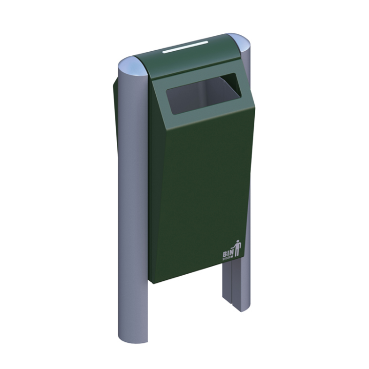 Binsystem, Double Bin afvalbak, 70 liter, groen, VB 711536 - 2