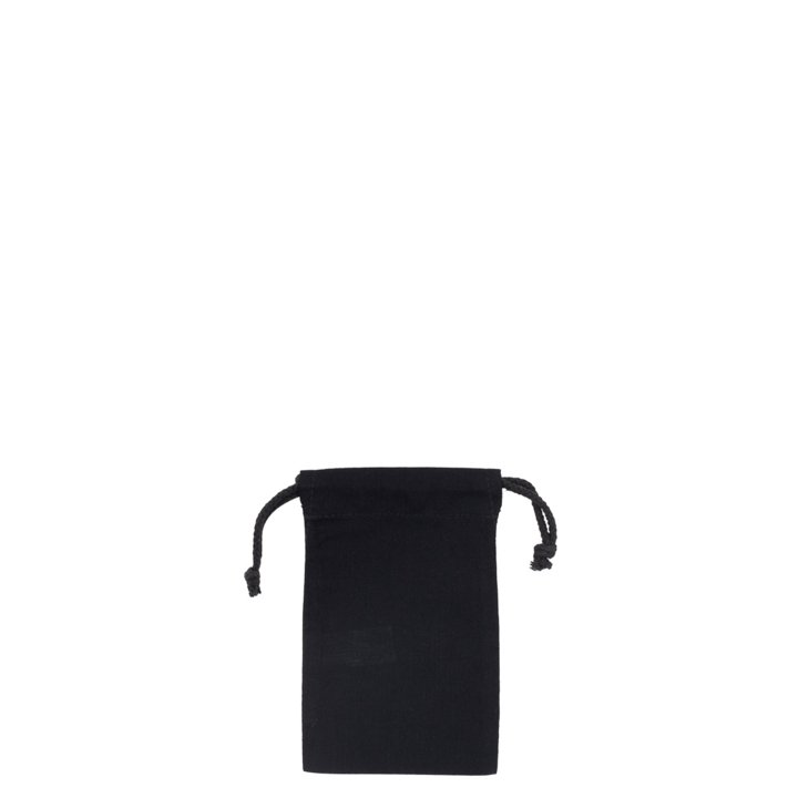 Zakje, katoen, 10x16cm, met trekkoord, zwart (100 stuks) - 0