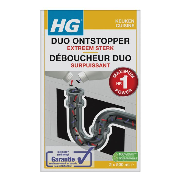 HG | Duo Ontstopper | 2x500ml | Extreem Sterk | 343100103 (1 stuk) - 0