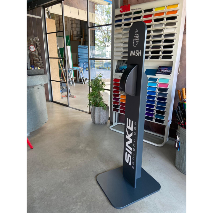 Desinfectiezuil | 160cm | Wit | Inclusief Zwarte BlackSatino Zeepdispenser (1 stuk) - OP=OP AANBIEDING - 2
