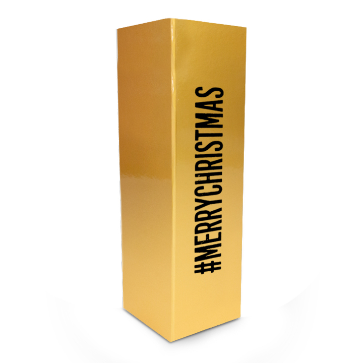 Flesdoos magneet Kerst, 33+10x10cm, Merry Christmas goud(25) - 0